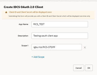 create IDCS OAuth 2.0 Client