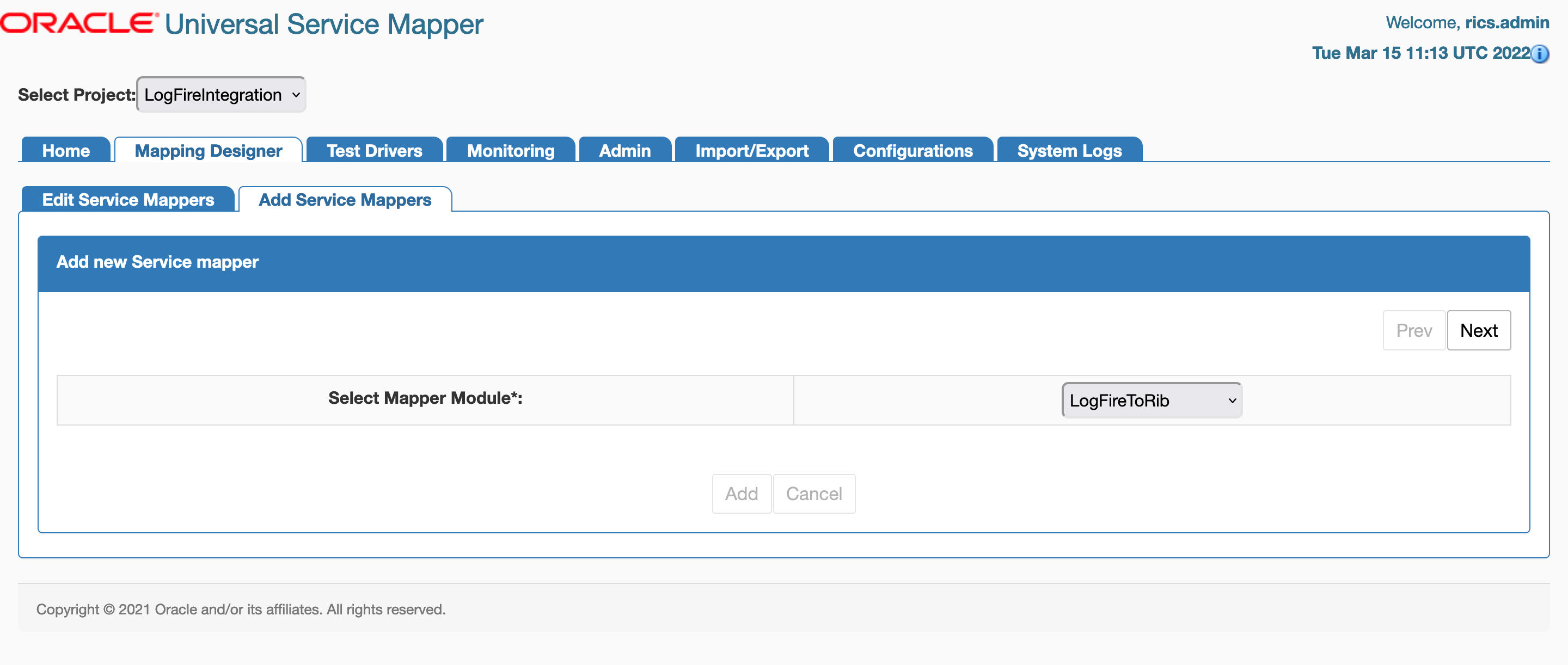 Add Service Mapper Sub-tab Add Service Mapper Sub-tab