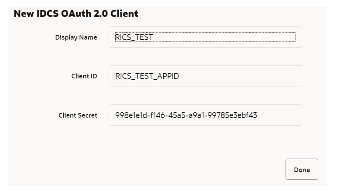 new idcs oauth client