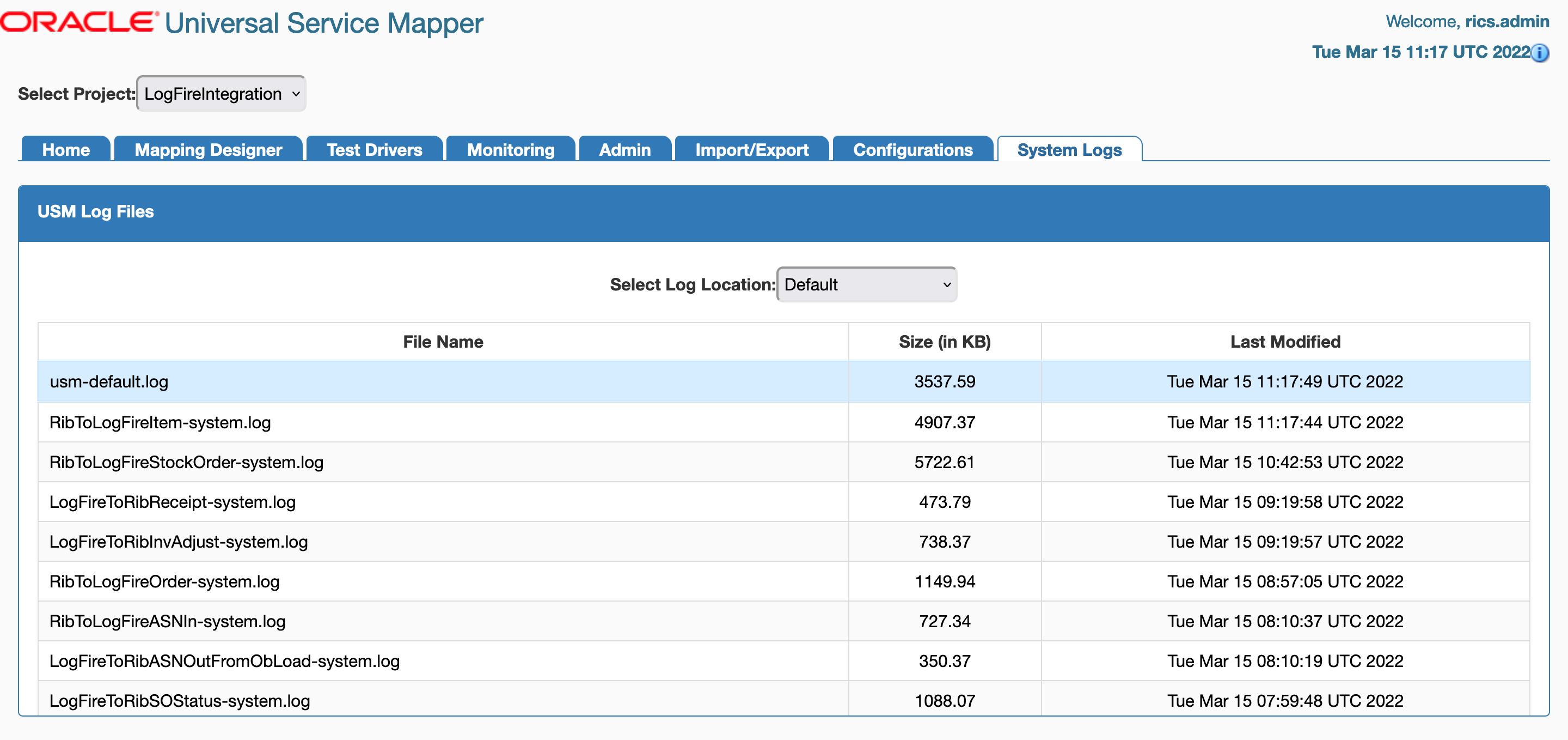 System Logs Tab System Logs Tab
