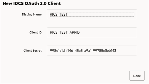 new idcs oauth client new idcs oauth client