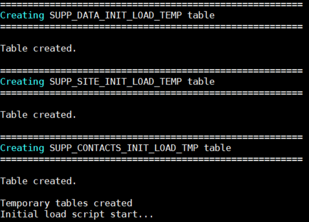 tables created