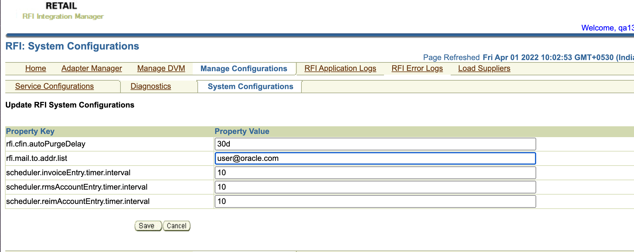 RFI System Configurations