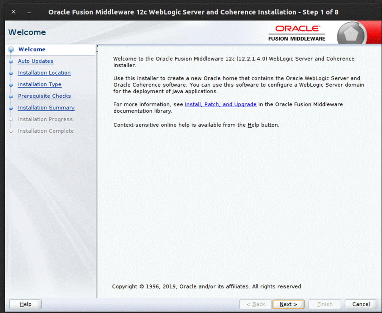 Installer Step 1 Welcome Screen