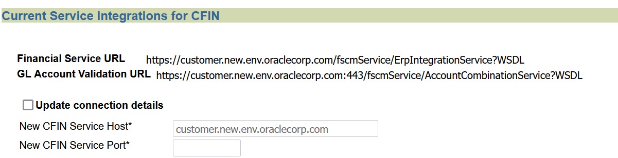 Update the CFIN Integration URL