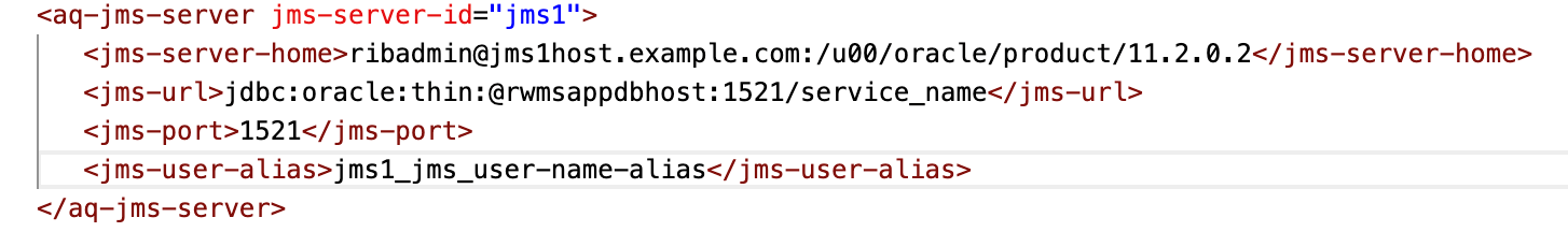 AQ JMS server details