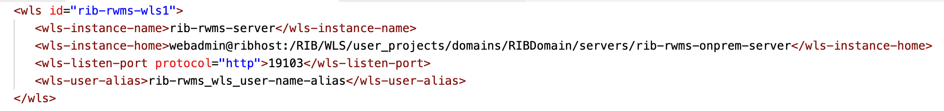 RIB-RWMS secondary server details