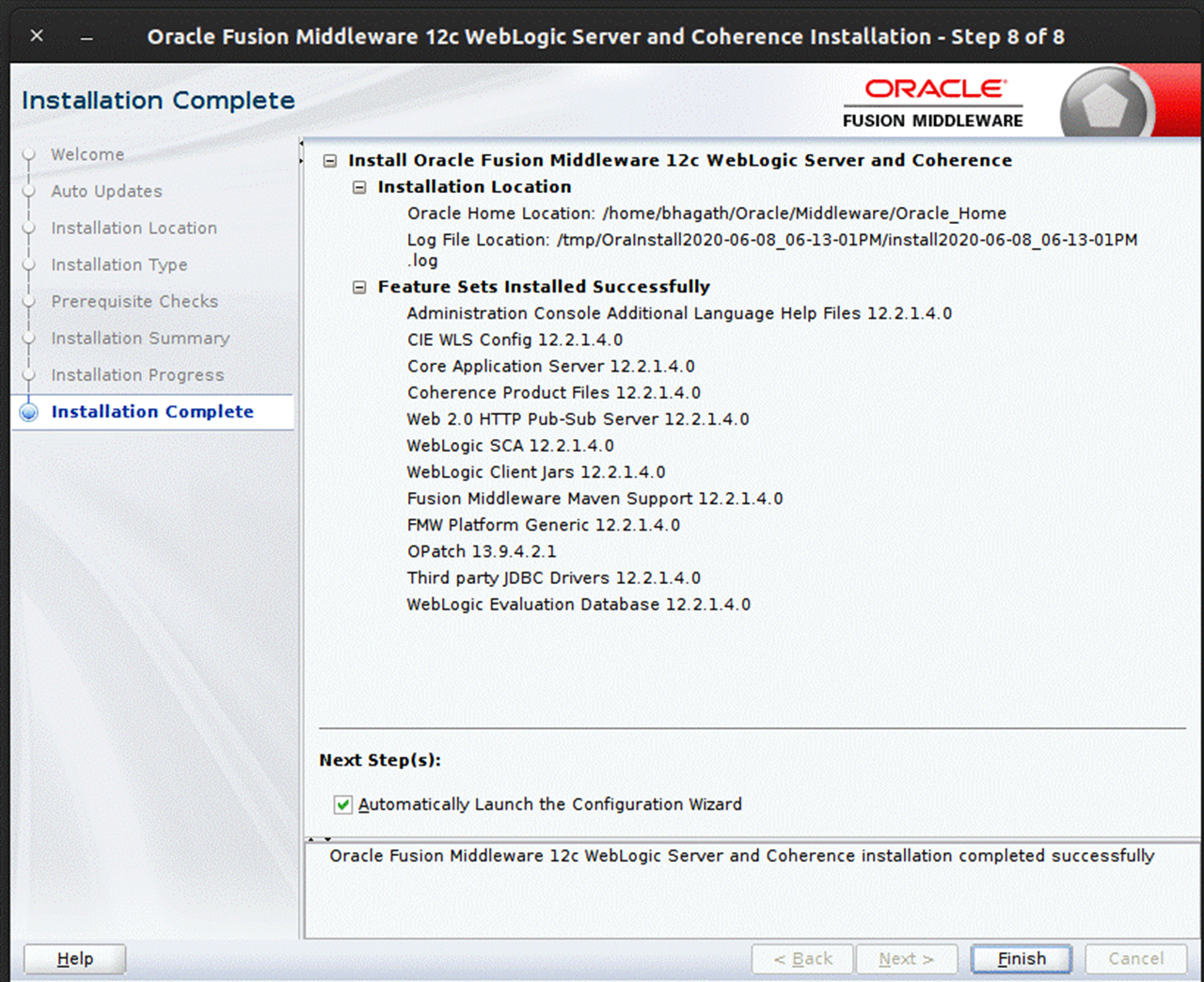 Installer Step 8 Installation Complete