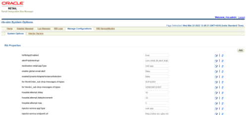 RIB App System Options RIB App System Options