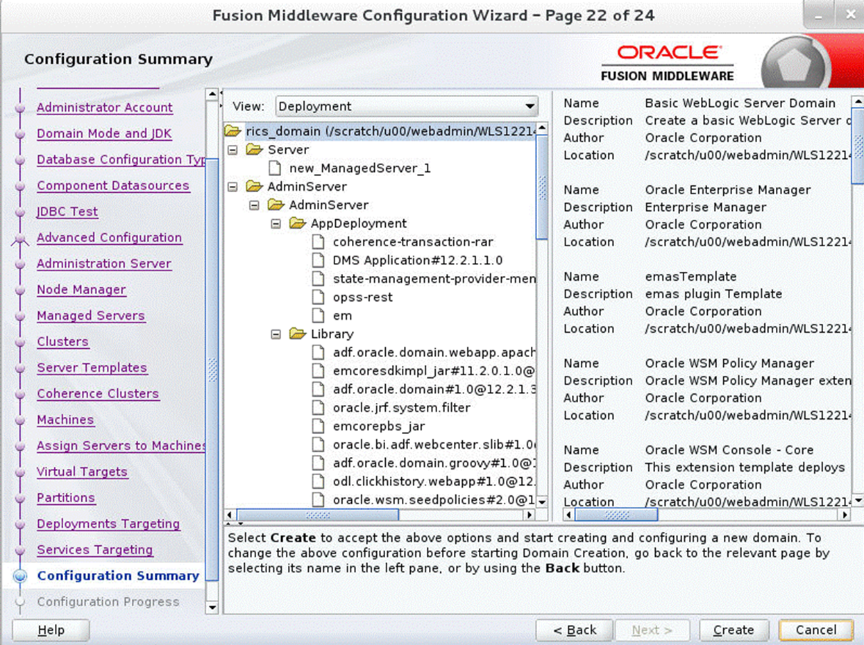 Configuration Wizard Step 22 Configuration Summary