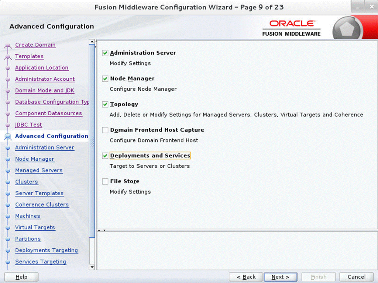Configuration Wizard Step 9 Advanced Configuration