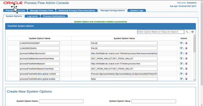 Save System Options and Credentials Save System Options and Credentials