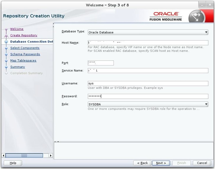database credentials