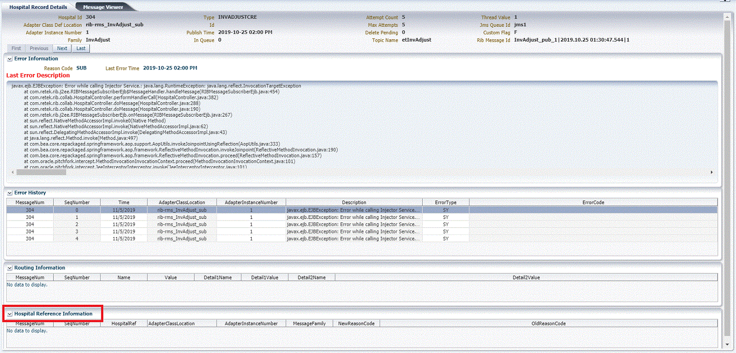 Hospital Record Reference Information Check Box