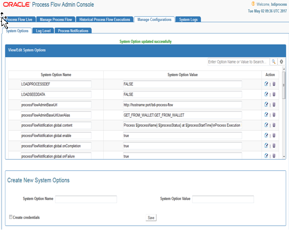 Manage Configurations Tab Manage Configurations Tab