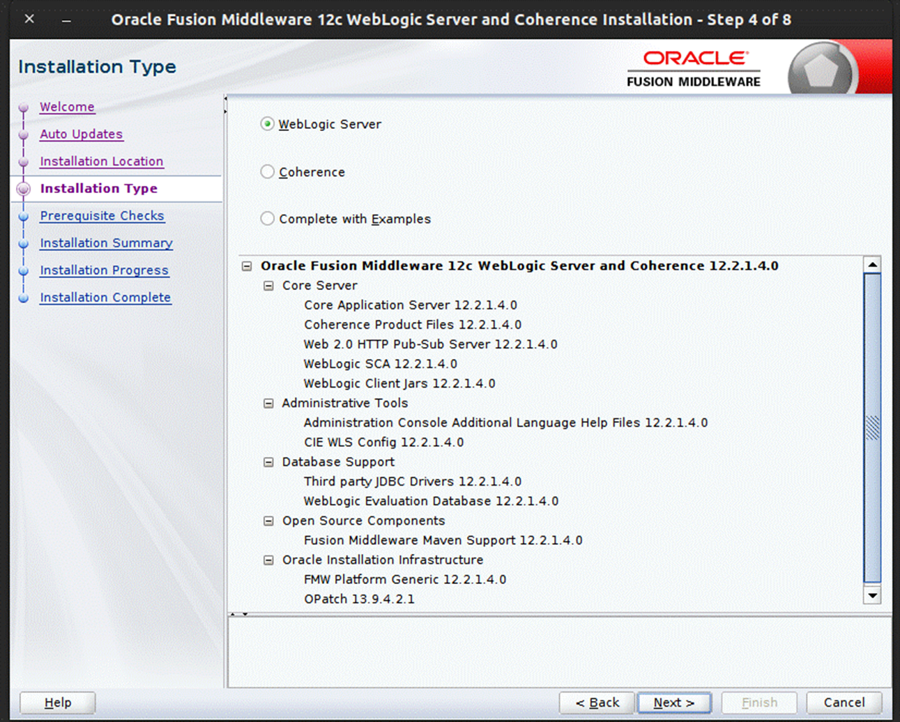 Installer Step 4 Installation Type