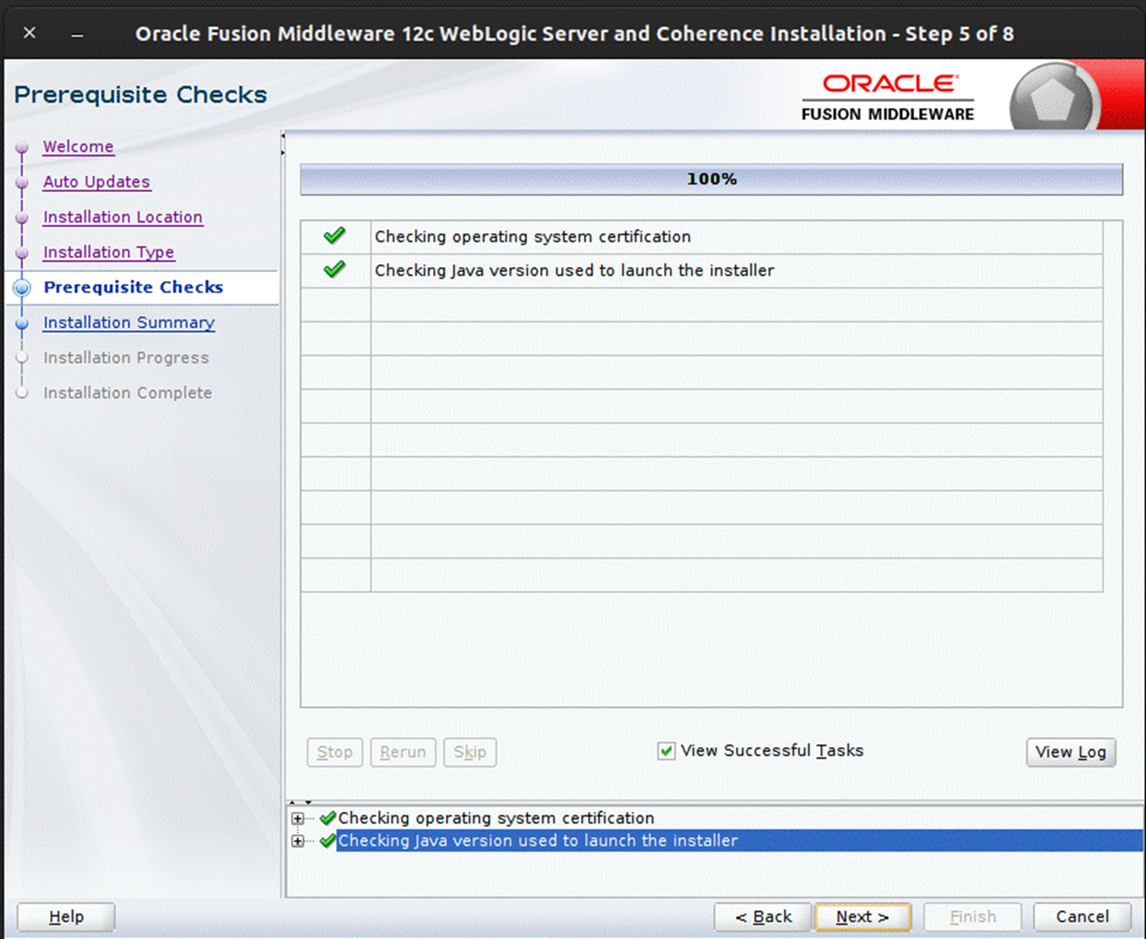 Installer Step 5 Prerequisite Checks