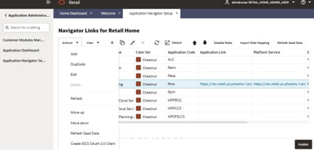 Navigator Links for Retail Home