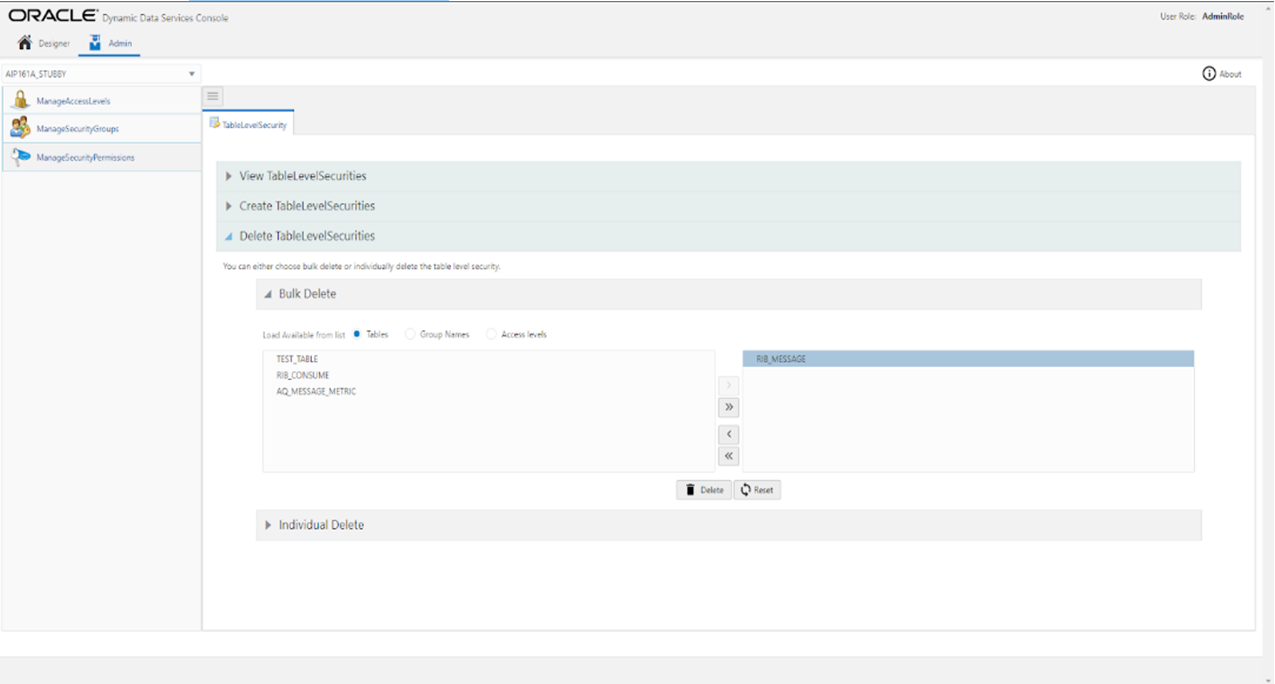 security permission bulk delete