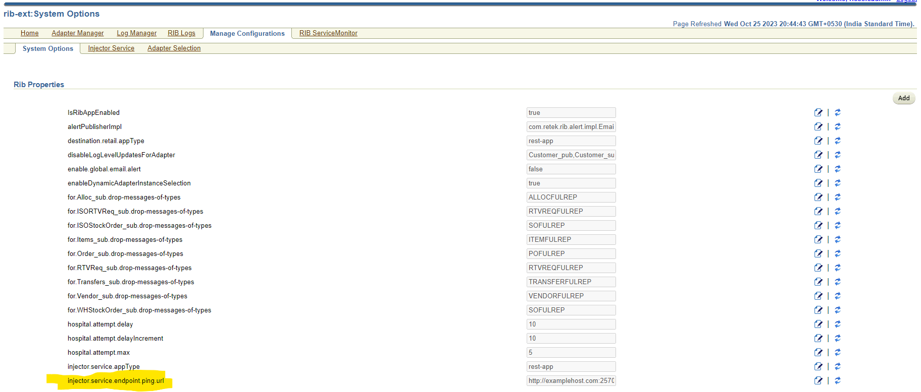 ping service url