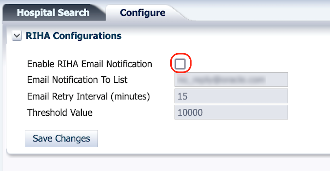 Disable RIHA Email Notification