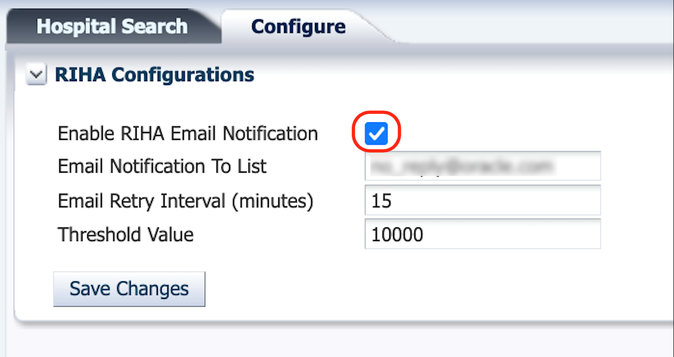 Enable RIHA Email Notification