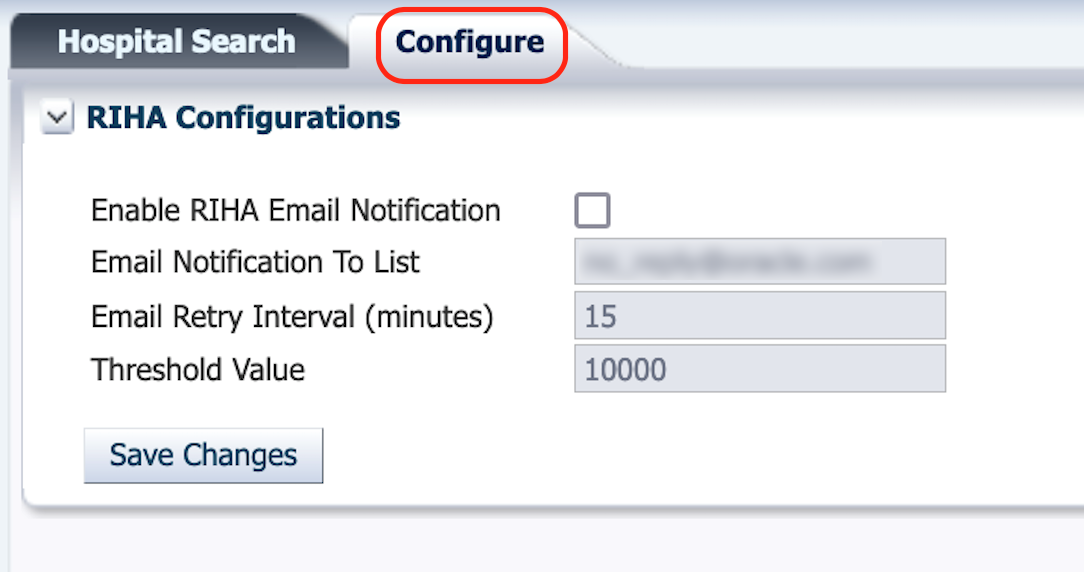 RIHA Configure Tab