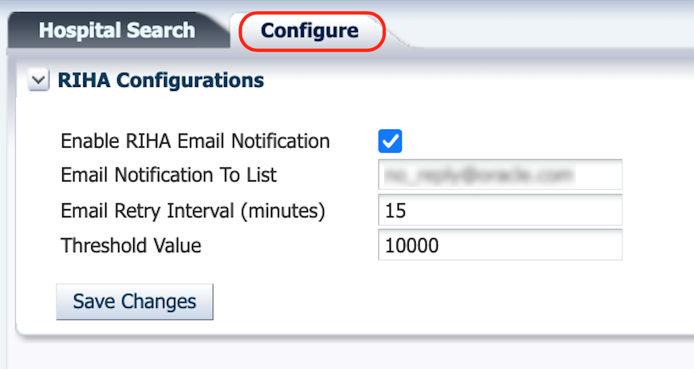 RIHA Configure Tab