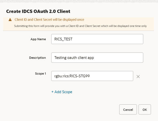 create idcs oauth client create idcs oauth client