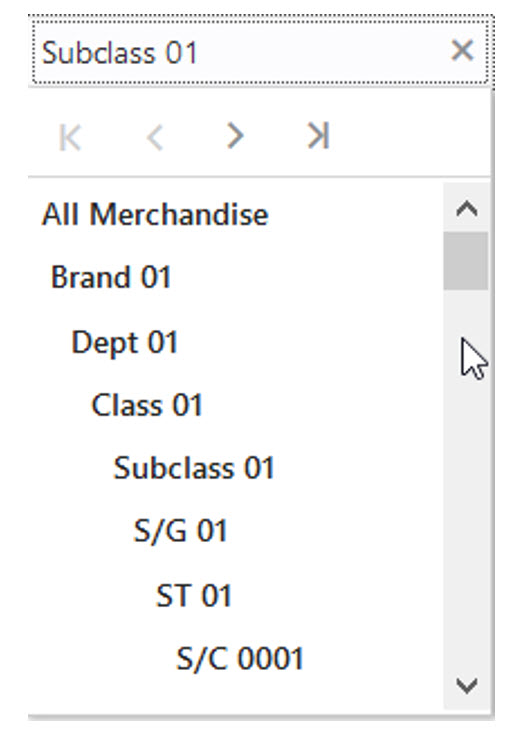 Merchandise Filter