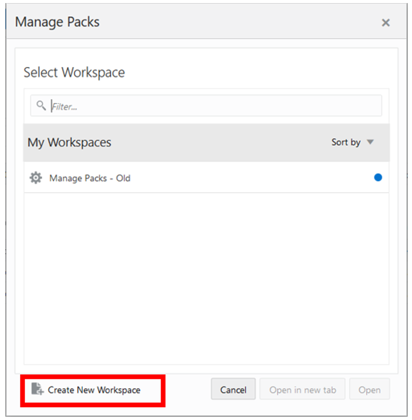 Create New Workspace
