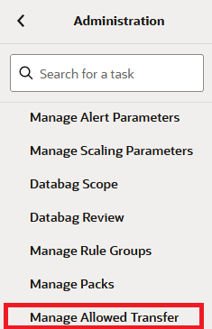 Manage Allowed Transfer Wizard