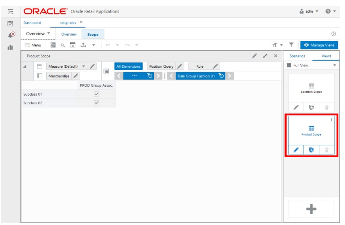 Product Scope View Product Scope View