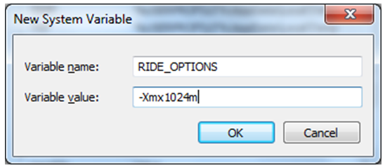 This image displays an example of RIDE_OPTIONS Variable