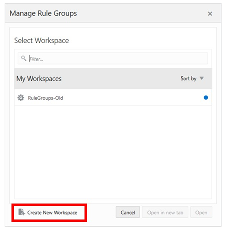 Create New Workspace