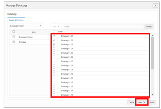 Workspace Wizard: Select Databags Workspace Wizard: Select Databags