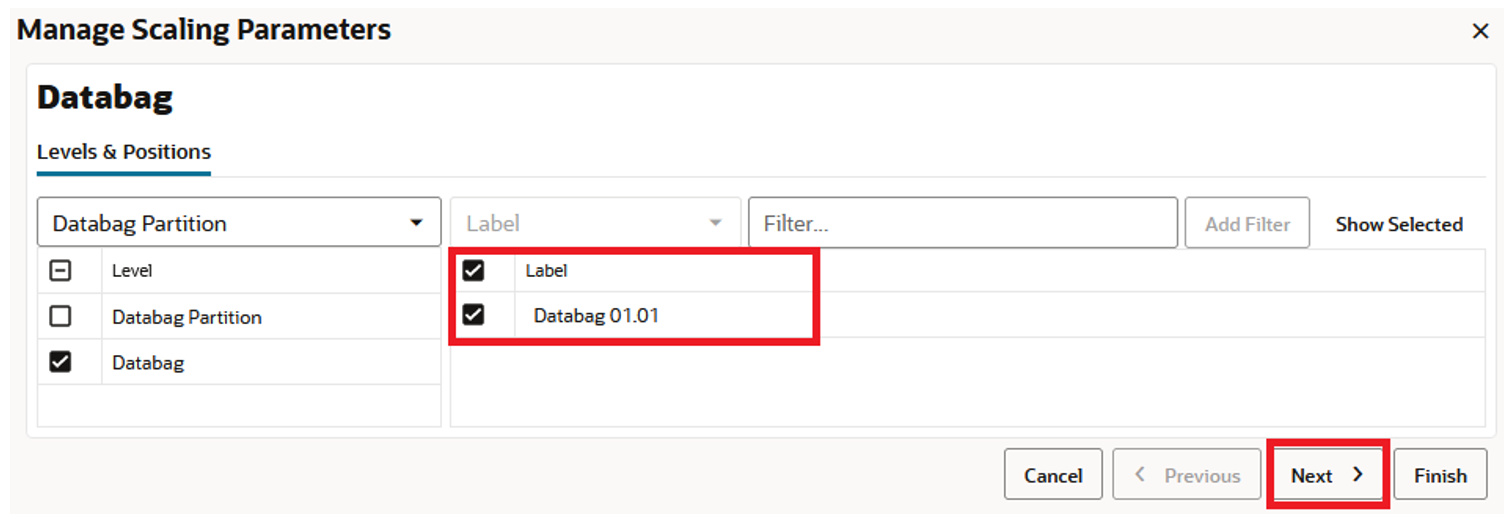 Workspace Wizard: Select Databags