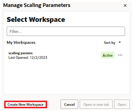 Create New Workspace