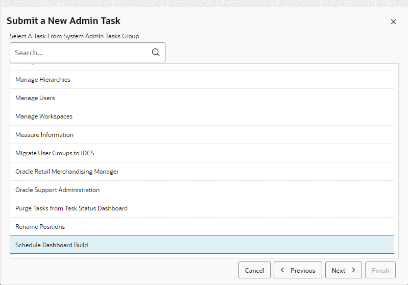 This image shows Schedule Dashboard Workbooks task.