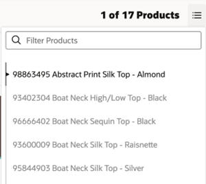 This image shows the product selection.