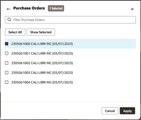This image shows purchase orders.