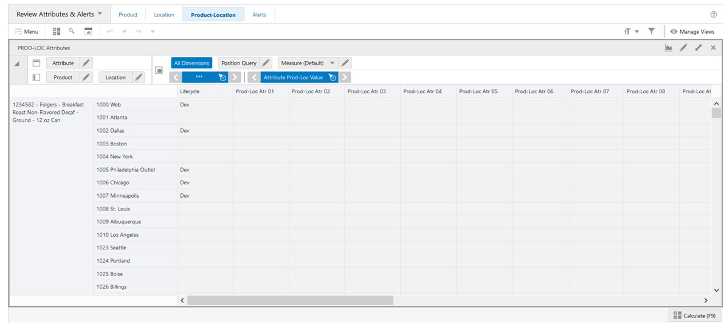 Product-Location Attributes View Product-Location Attributes View