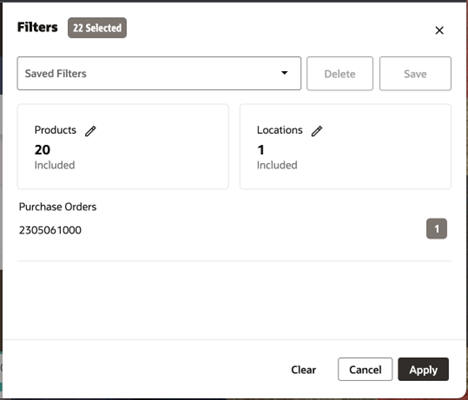 This image shows the filter panel card.