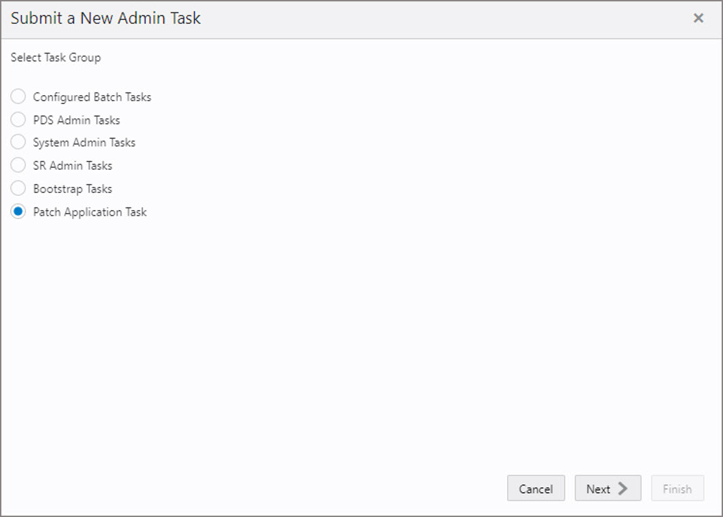 Select Patch Application Task Select Patch Application Task