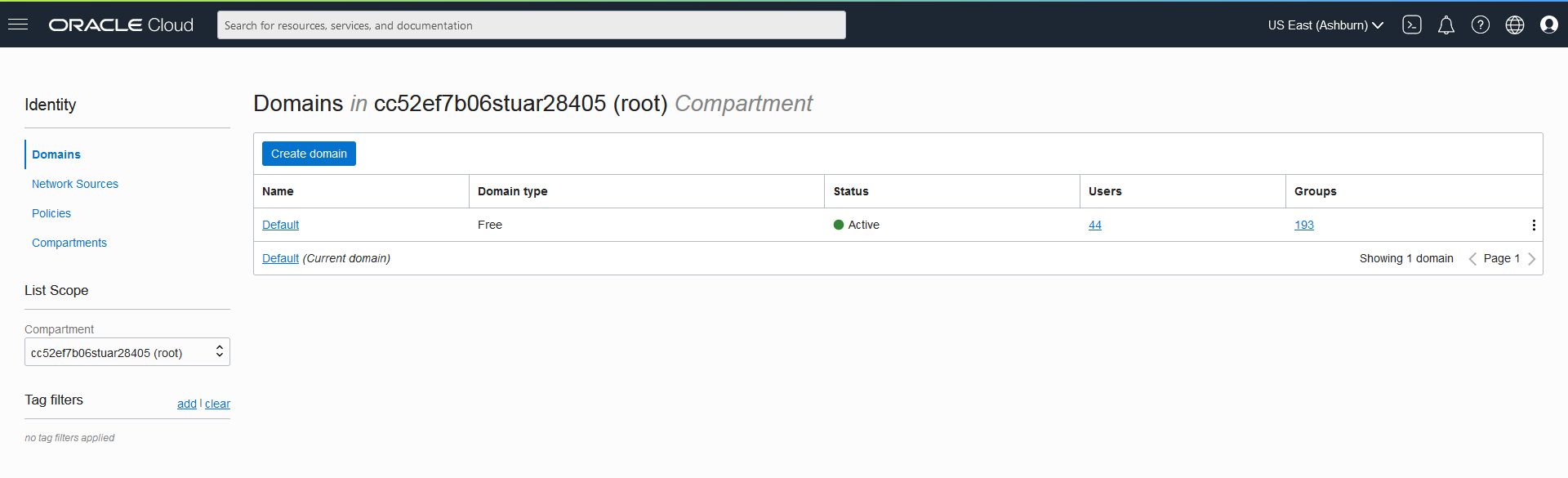 OCI IAM Domains OCI IAM Domains