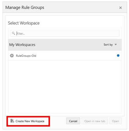 Create New Workspace