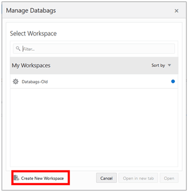 Create New Workspace