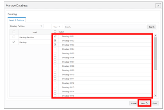 Workspace Wizard: Select Databags