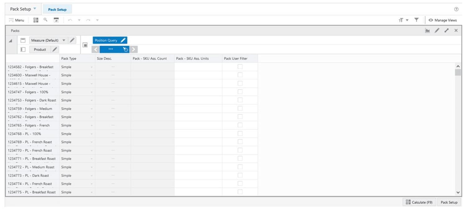 Packs View Packs View