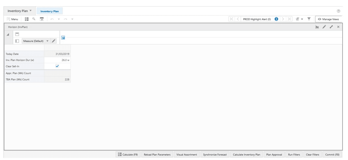Horizon (InvPlan) View Horizon (InvPlan) View